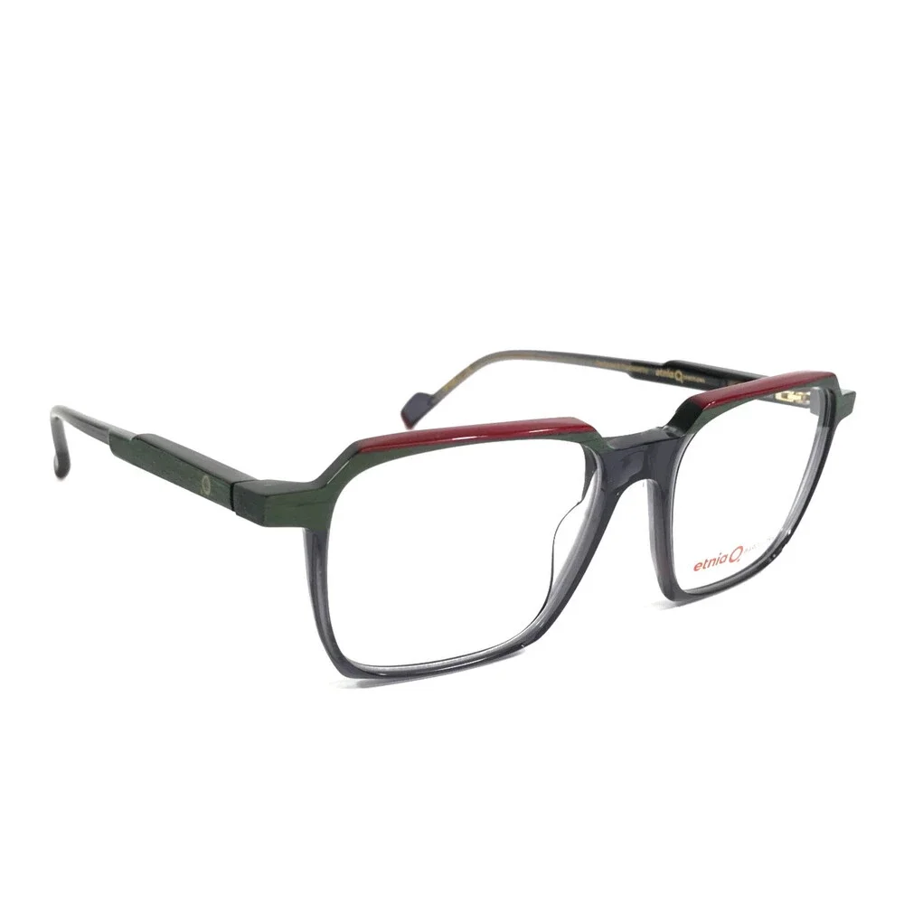Etnia Barcelona Eyeglasses Frames IBO BKGR Clear Gray Green Red Square 52-16-145